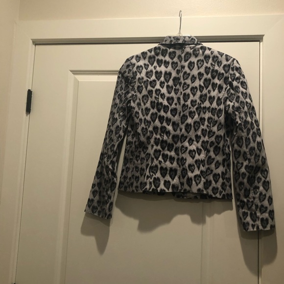 MOSCHINO VINTAGE HEART BLAZER very very rare! Size-8 Italian-42 Black/White - Picture 5 of 8